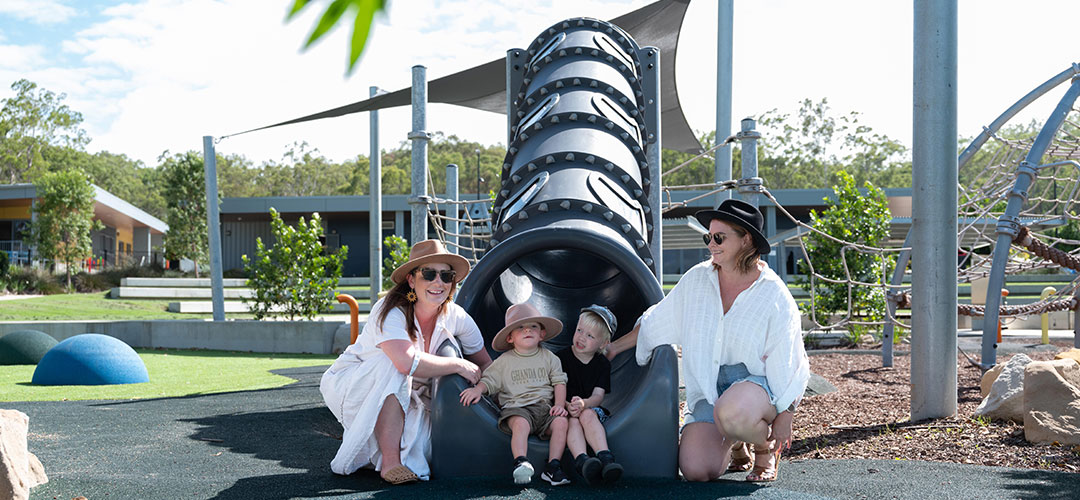 Family in playground