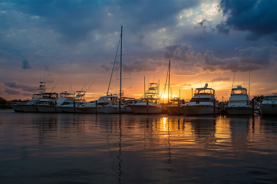 Marina at sunset