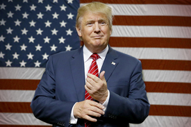 Donald trump with US flag