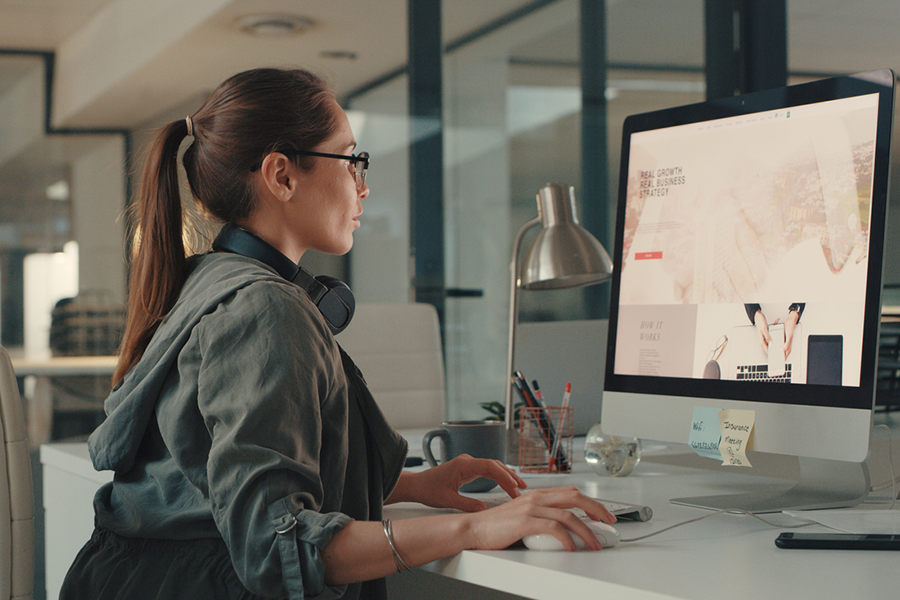 Woman at computer